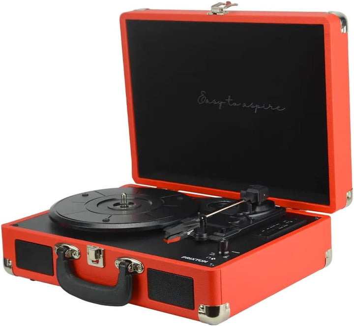 PRIXTON - VC400 Vintage-Vinyl-Plattenspieler | Vinyl-Player & Konverter über Bluetooth & USB | 2 ein
