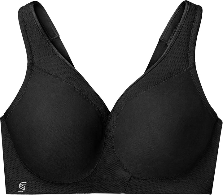 Glamorise Damen Sports Bra, Undurchsichtige 75B Schwarz, 75B Schwarz