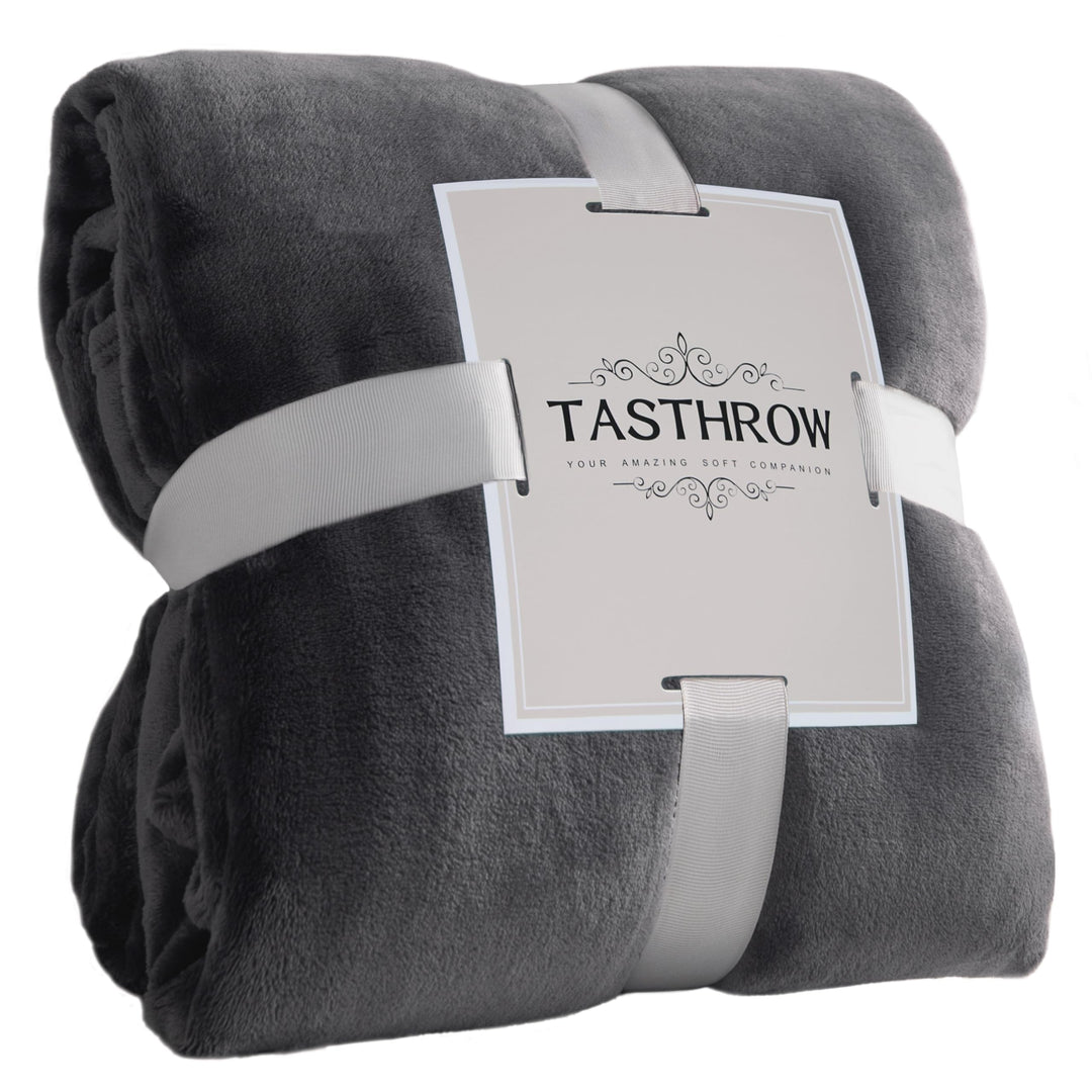 TASTHROW Grau Kuscheldecke Flauschig Decke Fleecedecke 150x200cm 150 x 200 cm Grau, 150 x 200 cm Gra