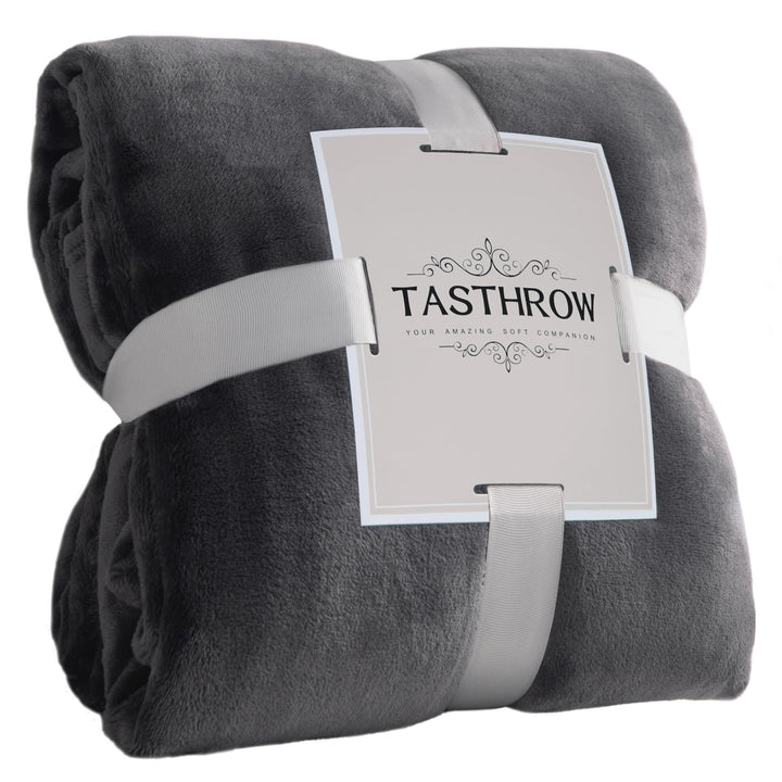 TASTHROW Grau Kuscheldecke Flauschig Decke Fleecedecke 150x200cm 150 x 200 cm Grau, 150 x 200 cm Gra