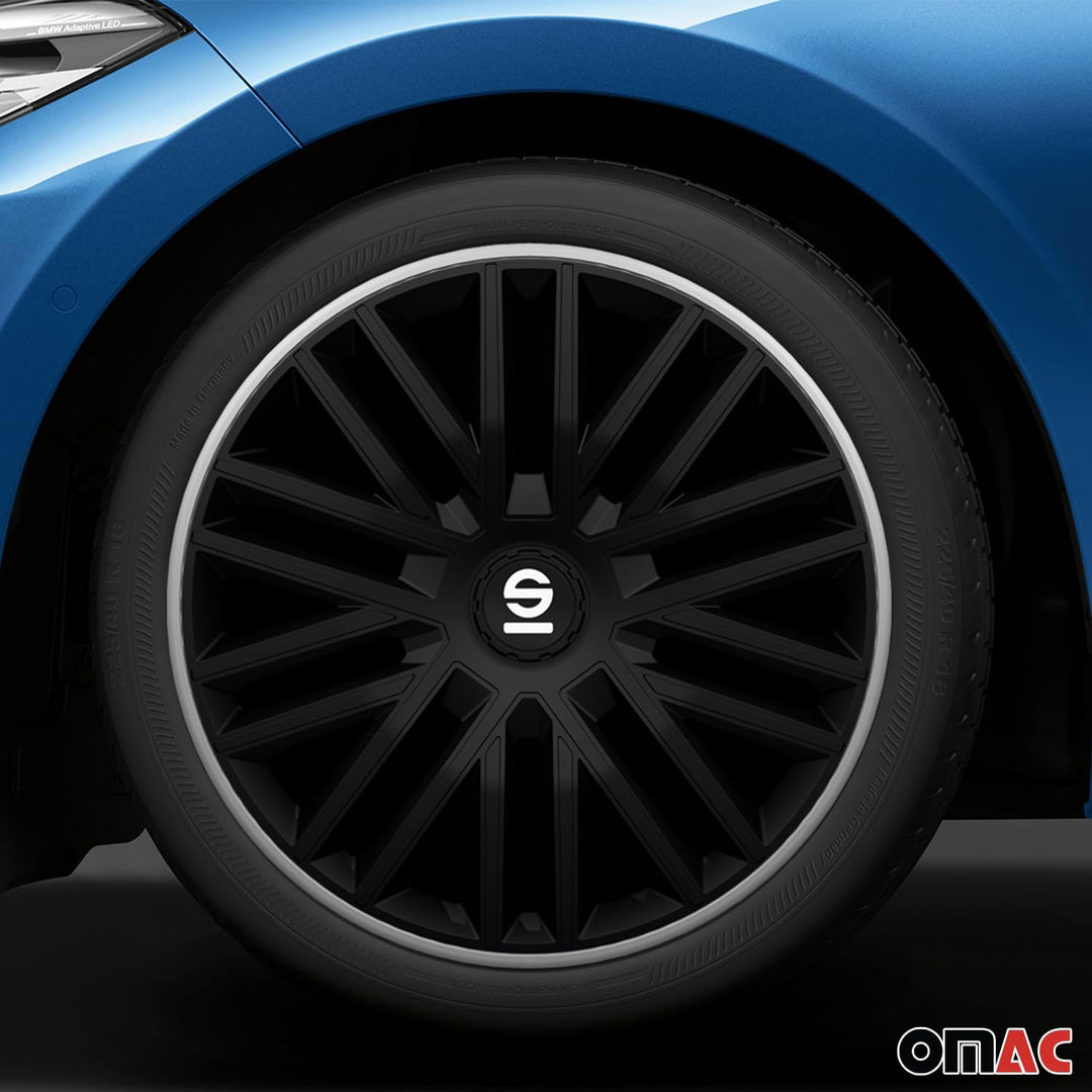 Sparco Radzierblenden Bergamo - 16-Zoll - Schwarz/Grau - Satz mit 4 Stück