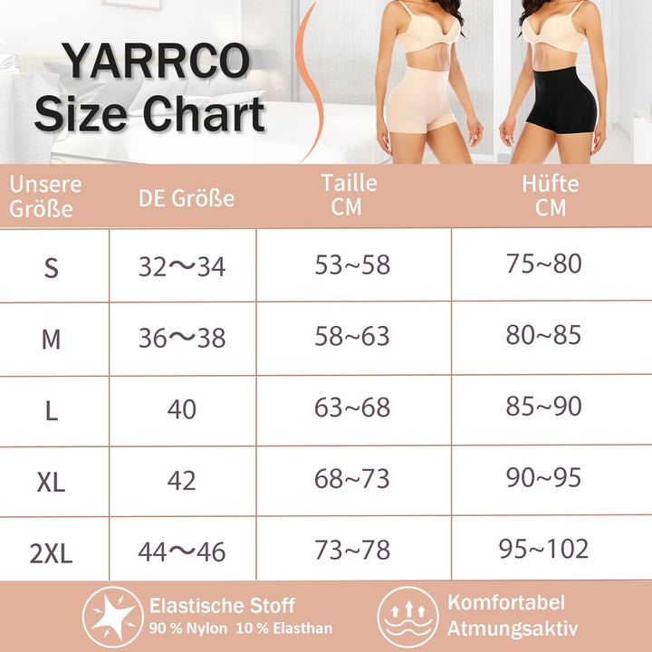 YARRCO Nahtlose Miederhose Leicht Formende Bauchweg Unterhose Damen Shapewear Kurze Leggings Miederp