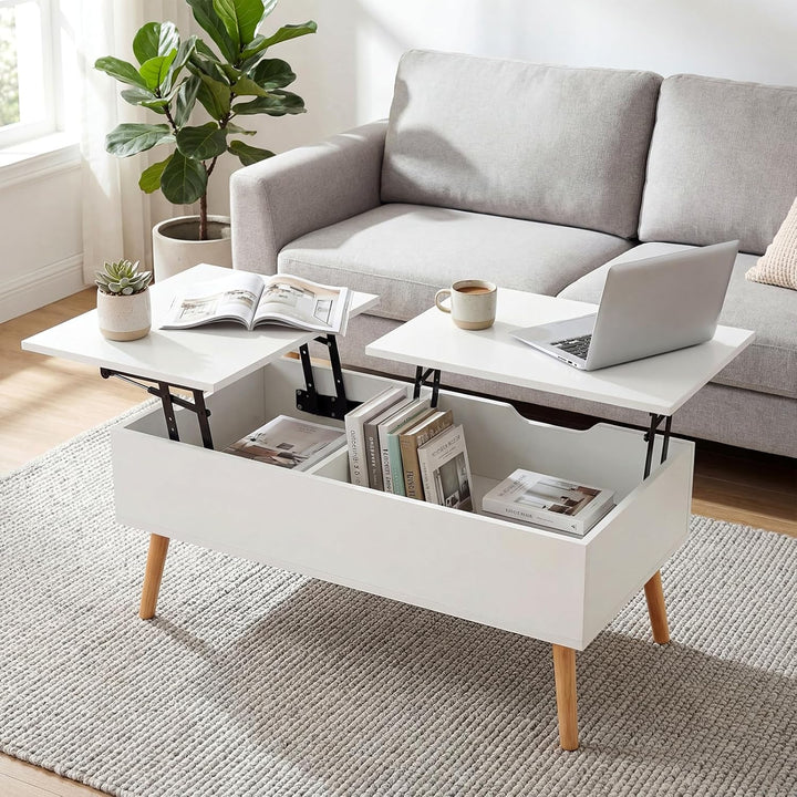 VOWNER Couchtisch, Couchtisch Höhenverstellbarer, Auszug, Versenkbarer Wohnzimmertisch, Separates Ve