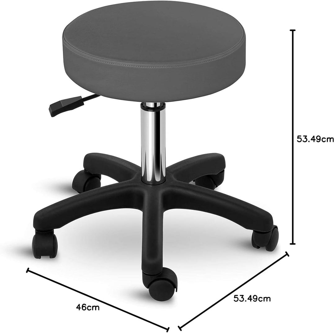 Physa Rollhocker Arbeitshocker mit Rollen Drehhocker Aversa Grey (grau, höhenverstellbar, max. 150 k