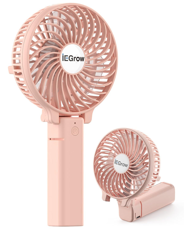iEGrow Handventilator Tragbarer Mini Ventilatoren USB Wiederaufladbarer [2-9 Betriebsstunden] 3 Gesc