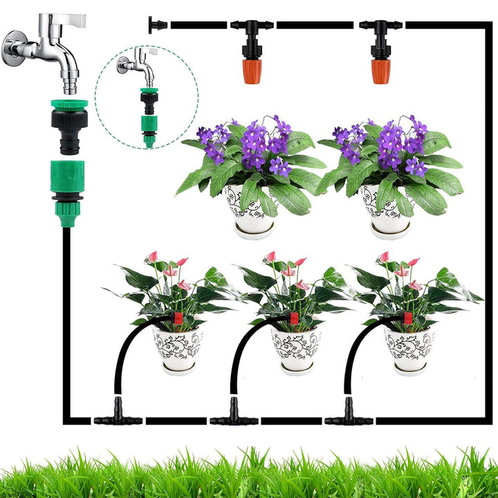 ANJUN 50m Garten BewässerungsSystem, 200 Pcs Garten Bewässerung Kit, Automatik Tröpfchenbewässerung