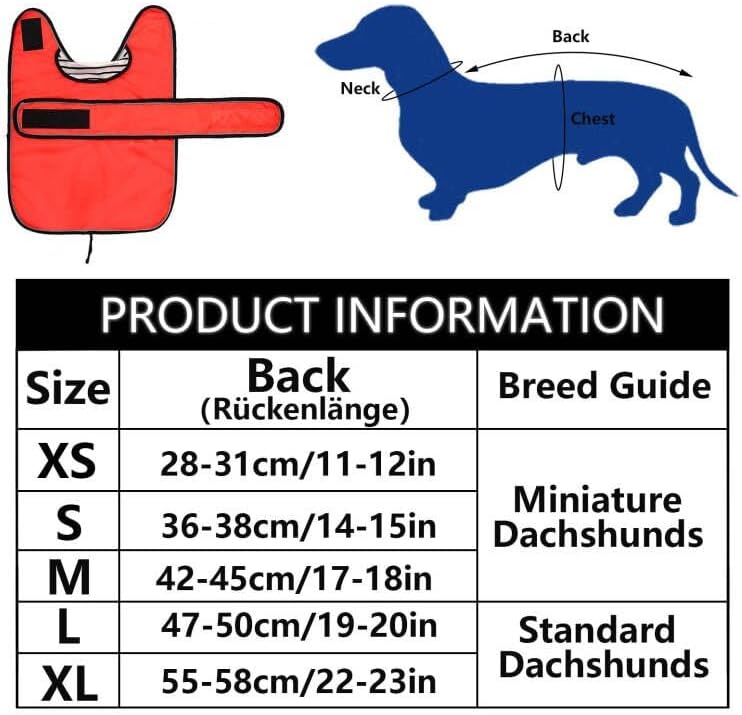 Geyecete Hunde Regenmantel,Einstellbar Wasserdicht Hundejacke für Dackel,Regenmantel mit reflektiere