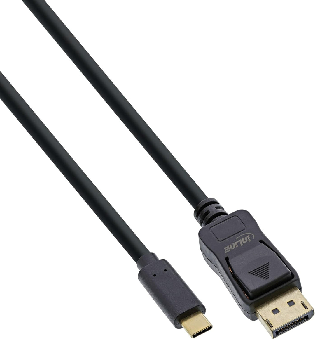 InLine® USB Display Kabel, USB Typ-C Stecker zu DisplayPort Stecker (DP Alt Mode), 4K2K, schwarz, 5m