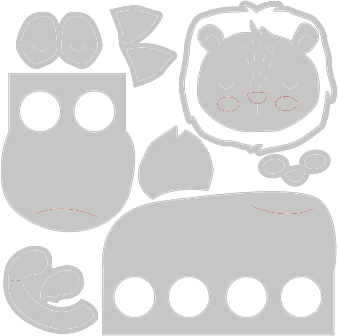 Sizzix Thinlits Stanzformset 9 Stück Tier-Fingerpuppen von Lisa Jones | 666012 | Kapitel 4 2022 Wafe