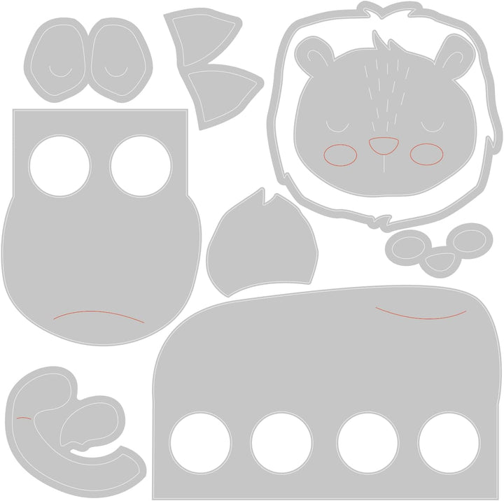 Sizzix Thinlits Stanzformset 9 Stück Tier-Fingerpuppen von Lisa Jones | 666012 | Kapitel 4 2022 Wafe