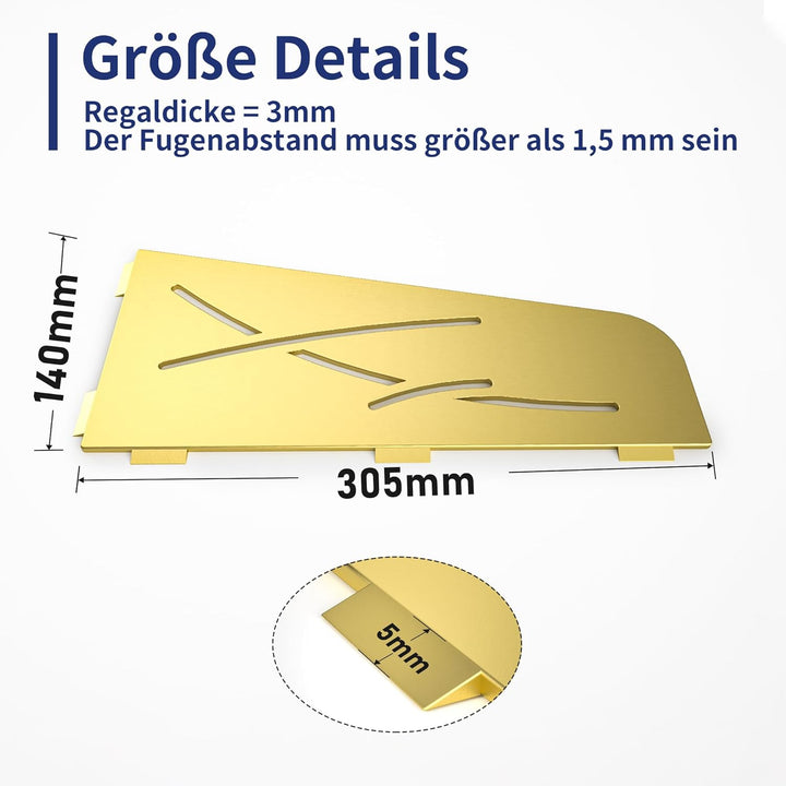 Eck Duschregal mit 3 mm Stärke,Duschablage Ohne Bohren Eckregal Dusche, SUS304 Edelstahl Badezimmer