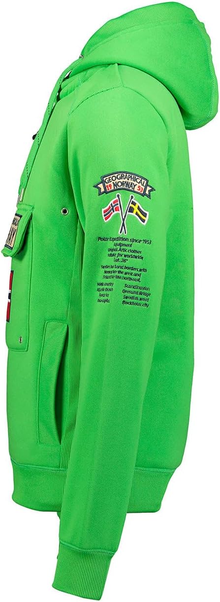 Geographical Norway GYMCLASS Men - Herren Kapuzenpullover Hoody S Grün, S Grün