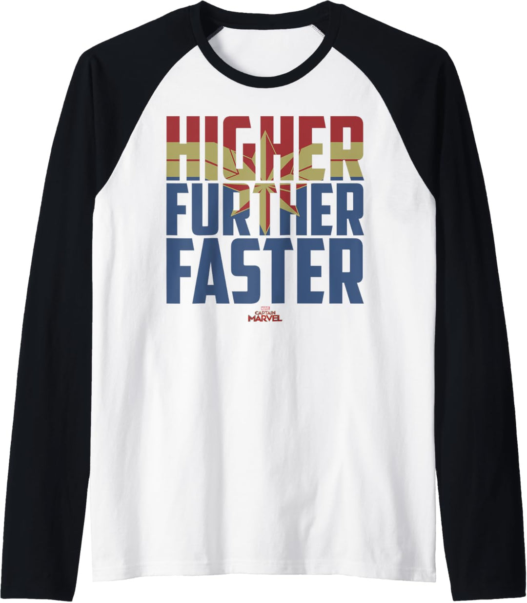 Captain Marvel Higher Further Faster Costume Fill Raglan