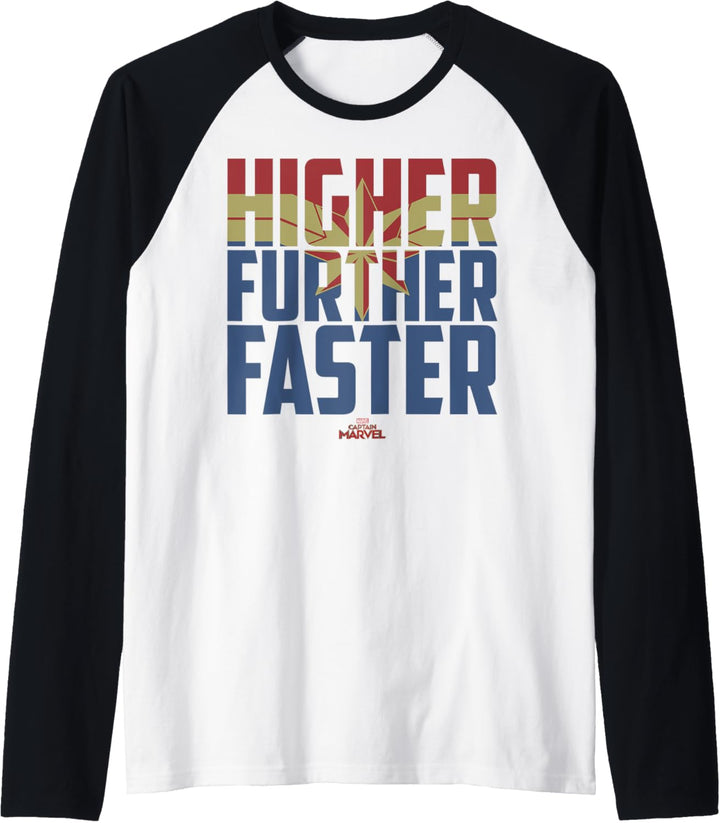Captain Marvel Higher Further Faster Costume Fill Raglan