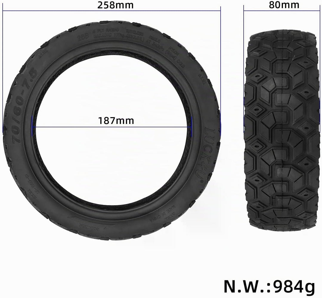 70/60-7,5 Schlauchloser Offroad-Reifen für Segway ZT3 Pro/Pro D/ProE,11 Zoll Tubeless Reifen Verdick