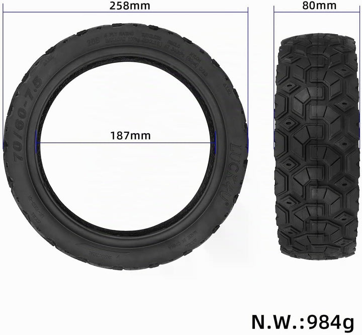 70/60-7,5 Schlauchloser Offroad-Reifen für Segway ZT3 Pro/Pro D/ProE,11 Zoll Tubeless Reifen Verdick