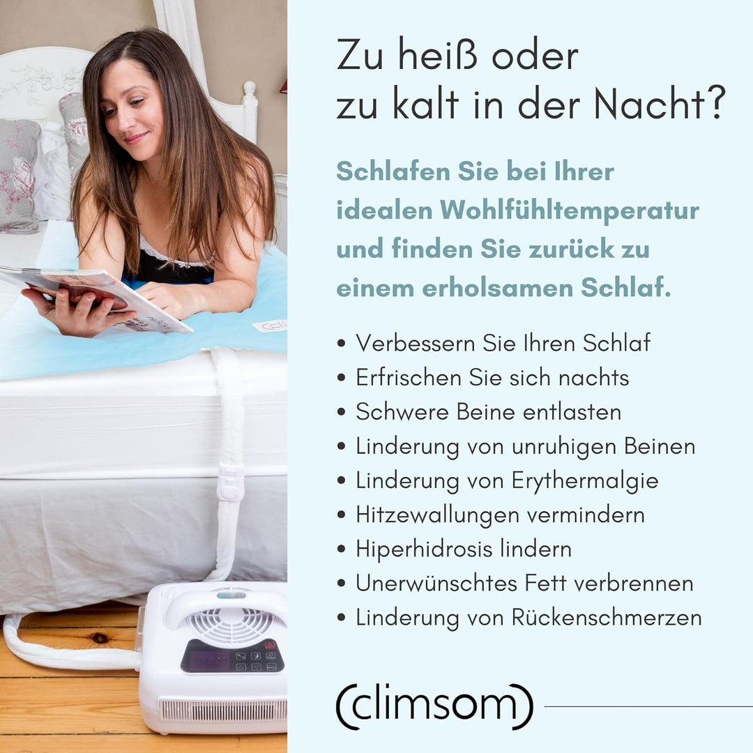 CLIMSOM Personal, Kühlende und wärmende Matratzenauflage, 70 x 190 cm, Kühle Matratzenauflage oder a