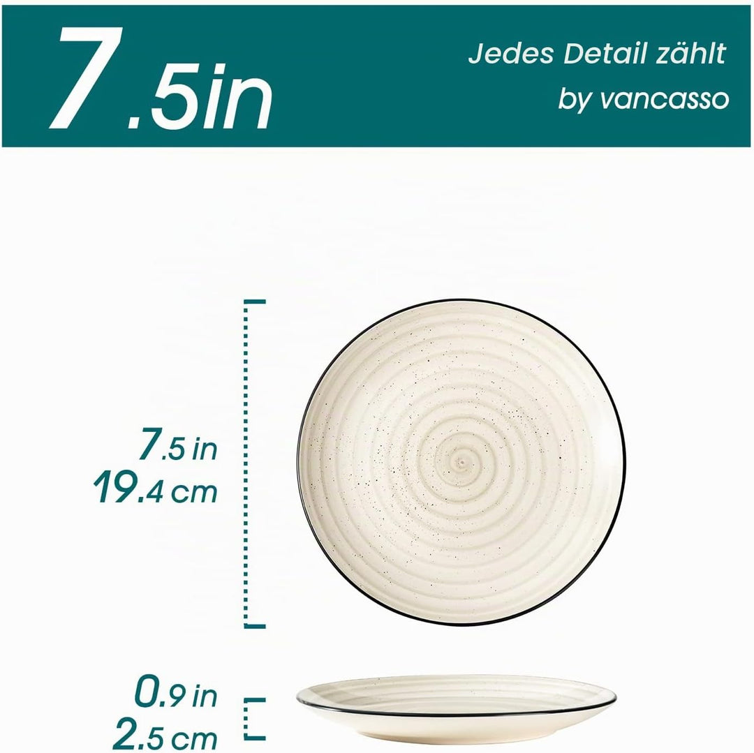 Salatteller 6er Set, vancasso bonbon Dessertteller aus Steingut, geeignet für Mikrowellen und Spülma