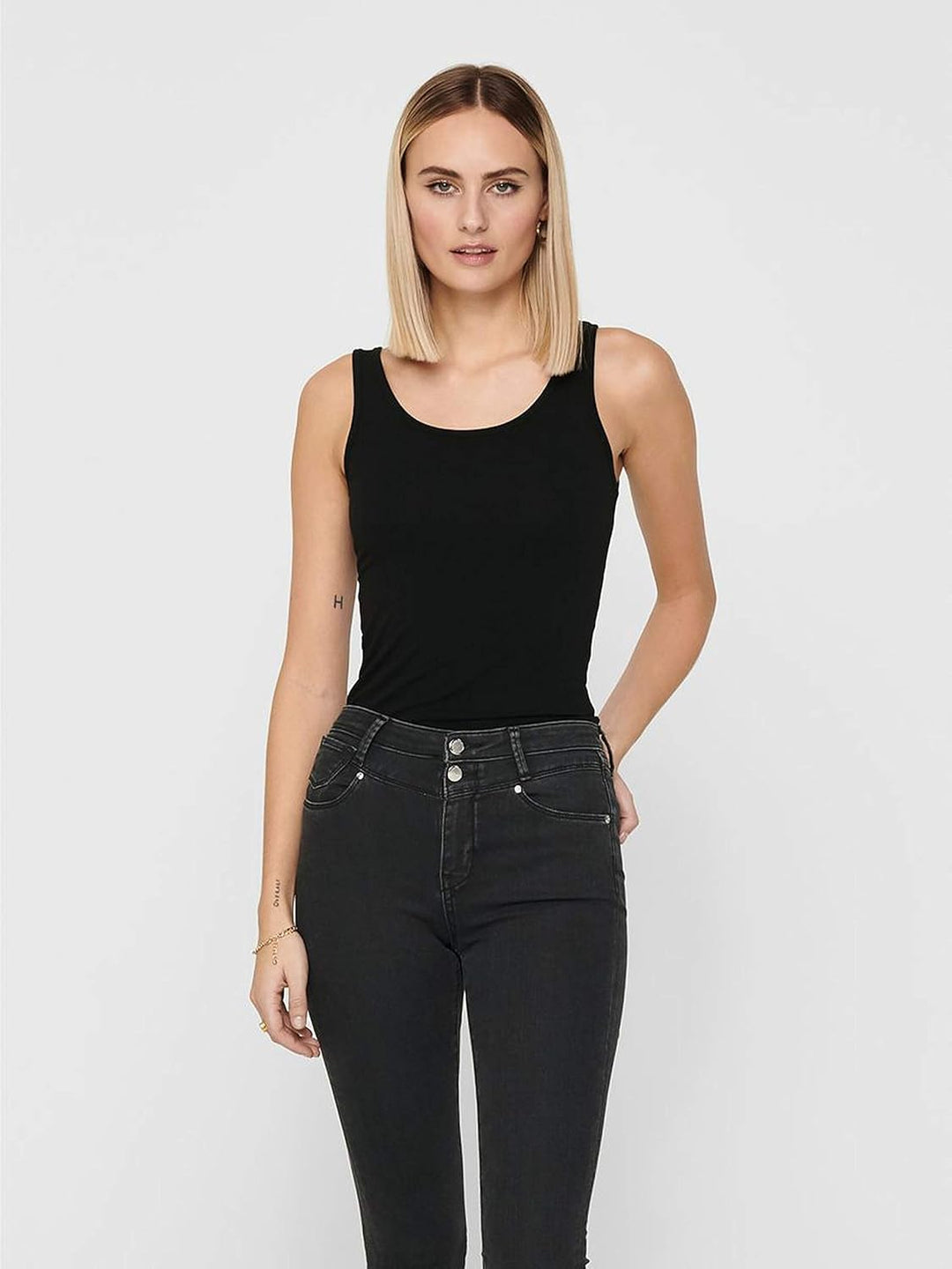 ONLY Damen Onllive Love Long Tank Noos Top S Schwarz (3 X Black), S Schwarz (3 X Black)