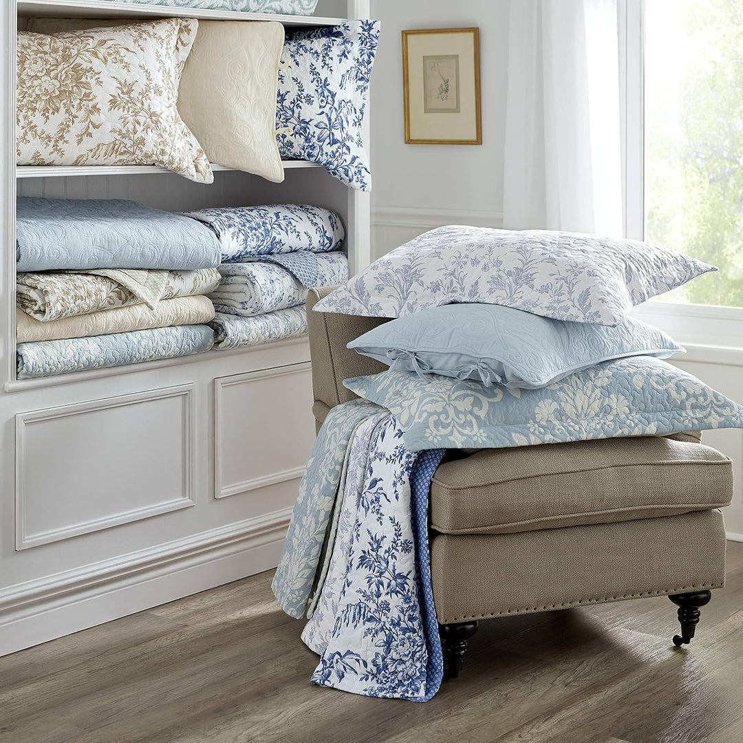 Laura Ashley - Queen-Size-Bettwäsche-Set, Baumwolle, wendbares Bettwäsche-Set mit Kissenbezug, Ganzj