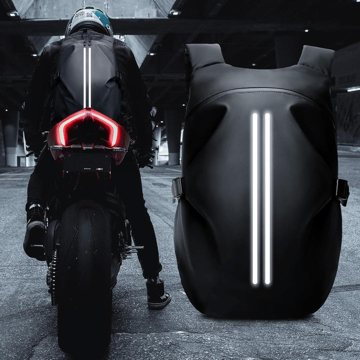 HYC00 Motorradrucksäcke für Herren, wasserdichter Helmrucksack, Motorradzubehör, Laptoptaschen, Reis
