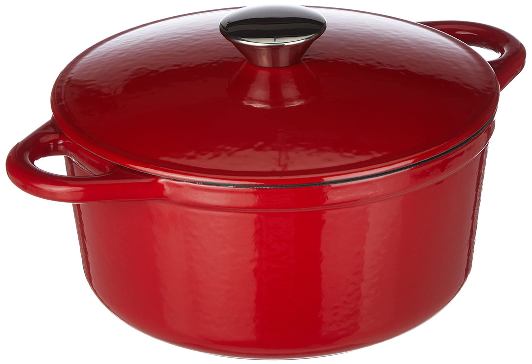 IBILI 725921R Kasserolle rund mit Deckel 21x10 cm in rot, Gusseisen, 21 cm, 2-Einheiten Redonda 2,7