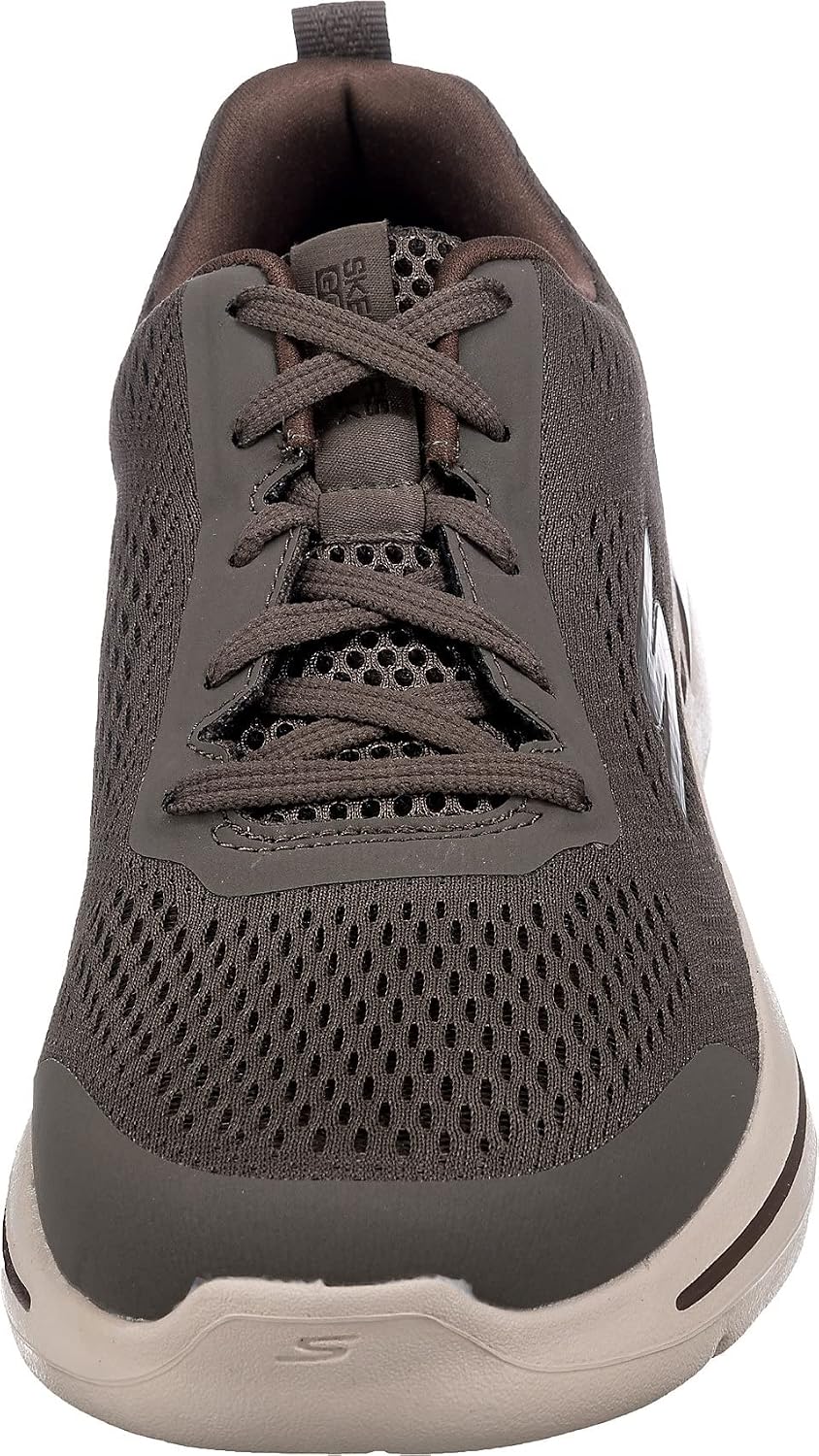 Skechers Herren Go Walk Arch Fit Idyllic Sneaker 39.5 EU Taupe Textile Synthetic Trim, 39.5 EU Taupe