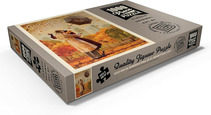 Chicago: Windy City Kiss, Vintage Poster - Premium 1000 Teile Puzzle - MyPuzzle Sonderkollektion von