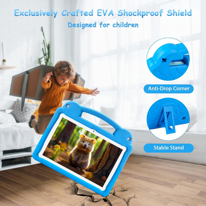 10 Zoll Tablet für Kinder mit Kindersicherung, 8(4+4) GB RAM 64GB ROM, Octa Core, WiFi 6, 5000mAh Ak