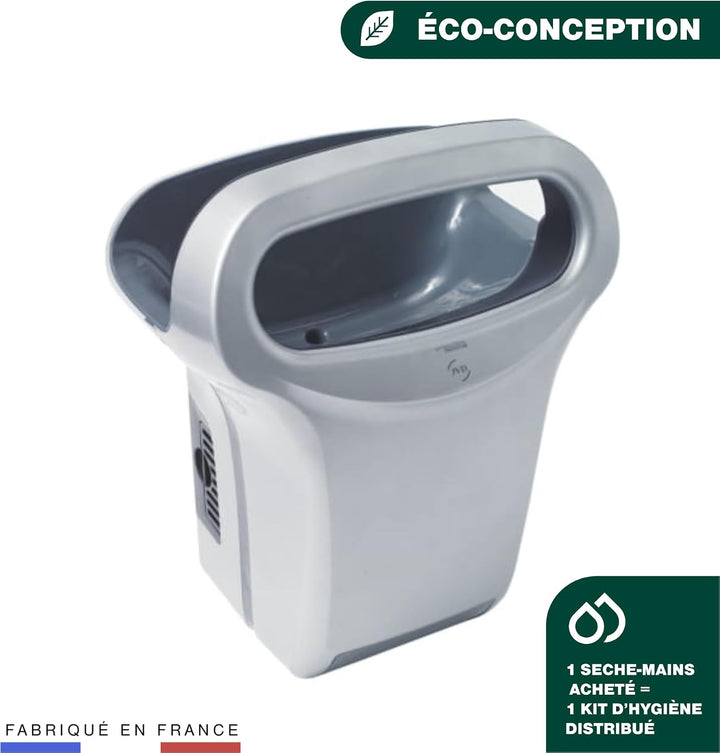 JVD - Sèche-mains Exp'Air Alu Gris Métal Epoxy Automatique à Air Pulsé Froid