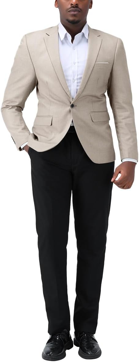 Allthemen Anzug Herren Anzüge Slim Fit 2 Teilig Business Herrenanzug Sakko Hose XL Beige, XL Beige