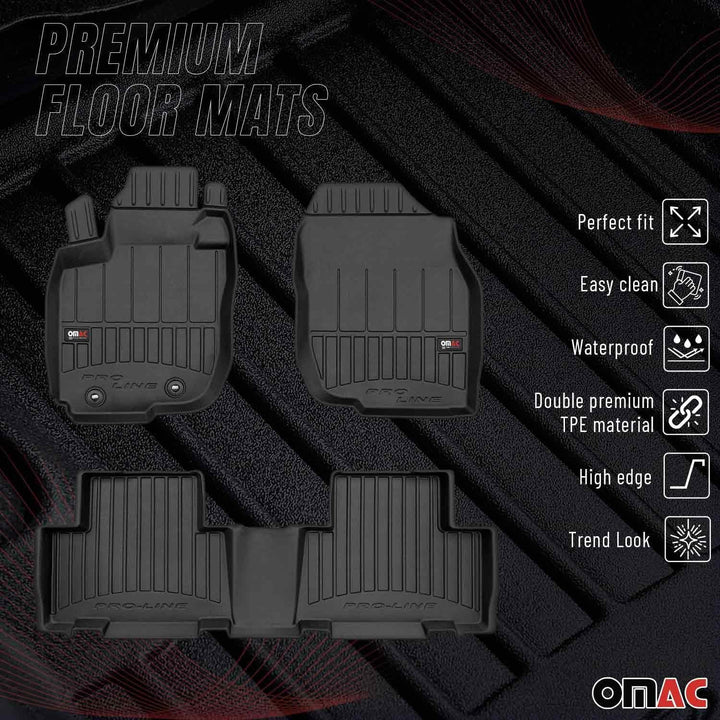 OMAC Gummi Fussmatten kompatibel mit Toyota RAV4 2005-2012 Premium TPE Automatten Schwarz 4X Fussmat