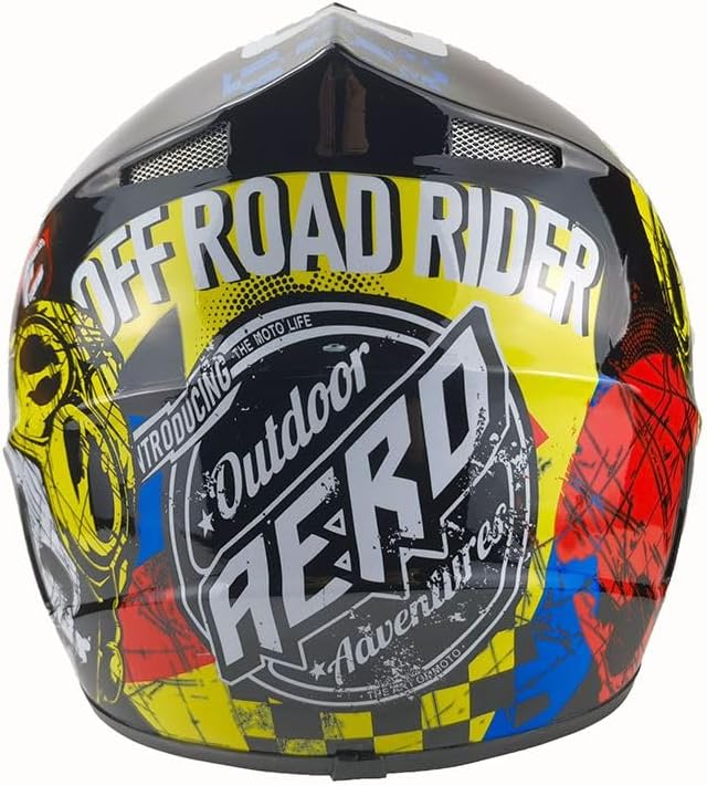 Kinder Crosshelm Skeleton – Motorradhelm für Kinder, ABS-Schale, robuster Kinderhelm für Downhill XS