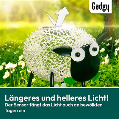 Gadgy Solarlampen für aussen - Schaf Gartendeko Solar mit Schatteneffekt - Metall Gartenfiguren - So