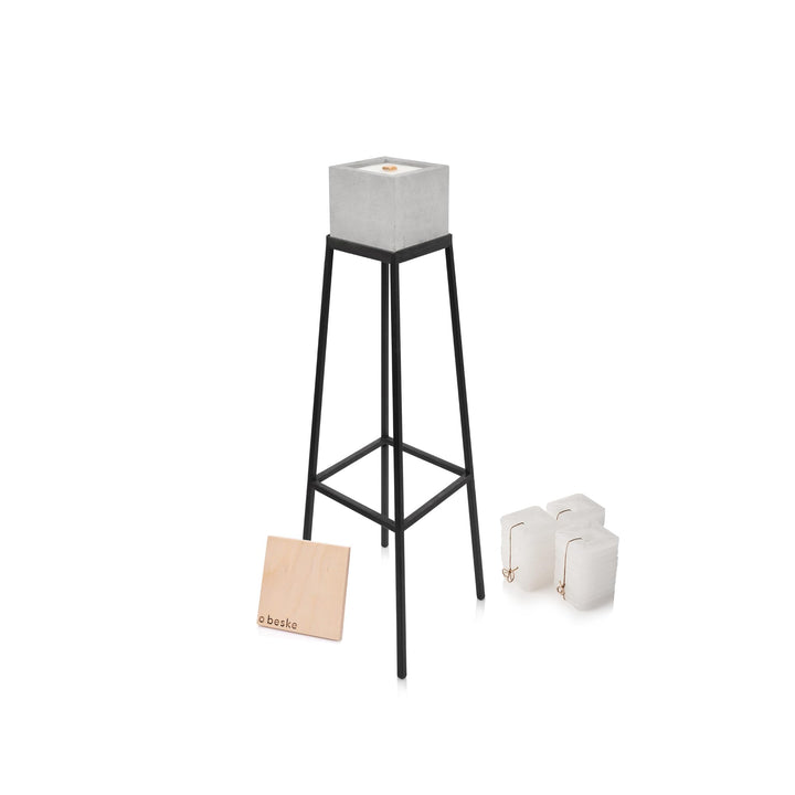 Beske-Manufaktur Betonfeuer inklusive Ständer und Nachfüllwachs im Komplettset | Grösse des Betonfeu