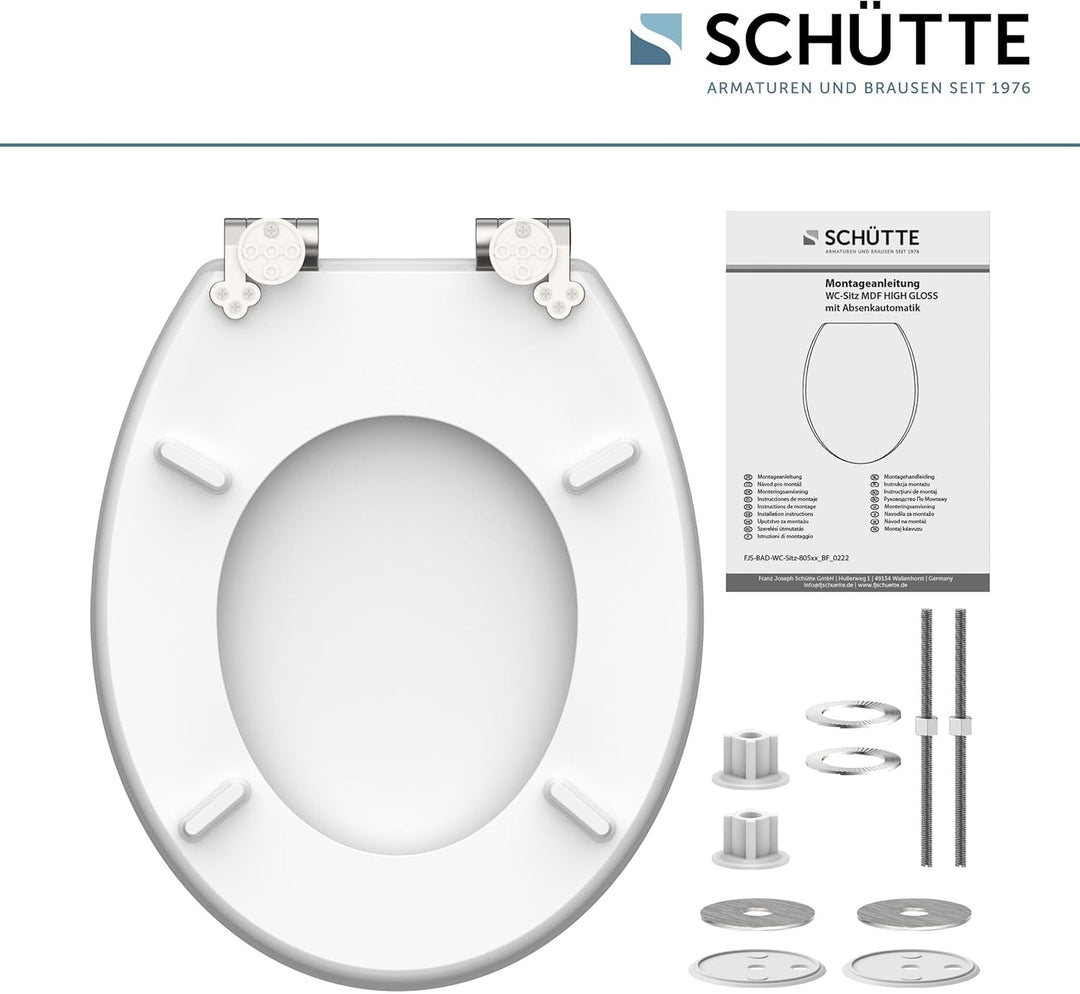 SCHÜTTE WC-Sitz FLOWERS mit Absenkautomatik aus Holz, Design Toilettendeckel mit 175kg Belastbarkeit