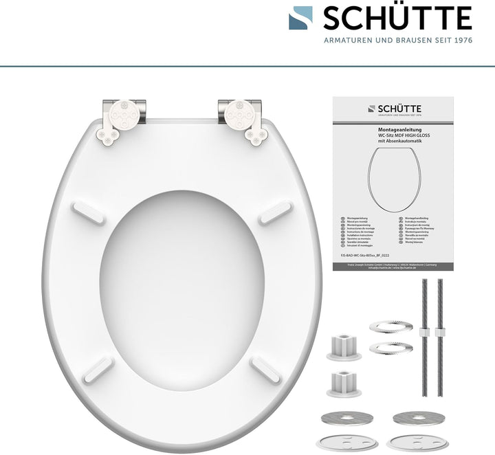 SCHÜTTE WC-Sitz FLOWERS mit Absenkautomatik aus Holz, Design Toilettendeckel mit 175kg Belastbarkeit