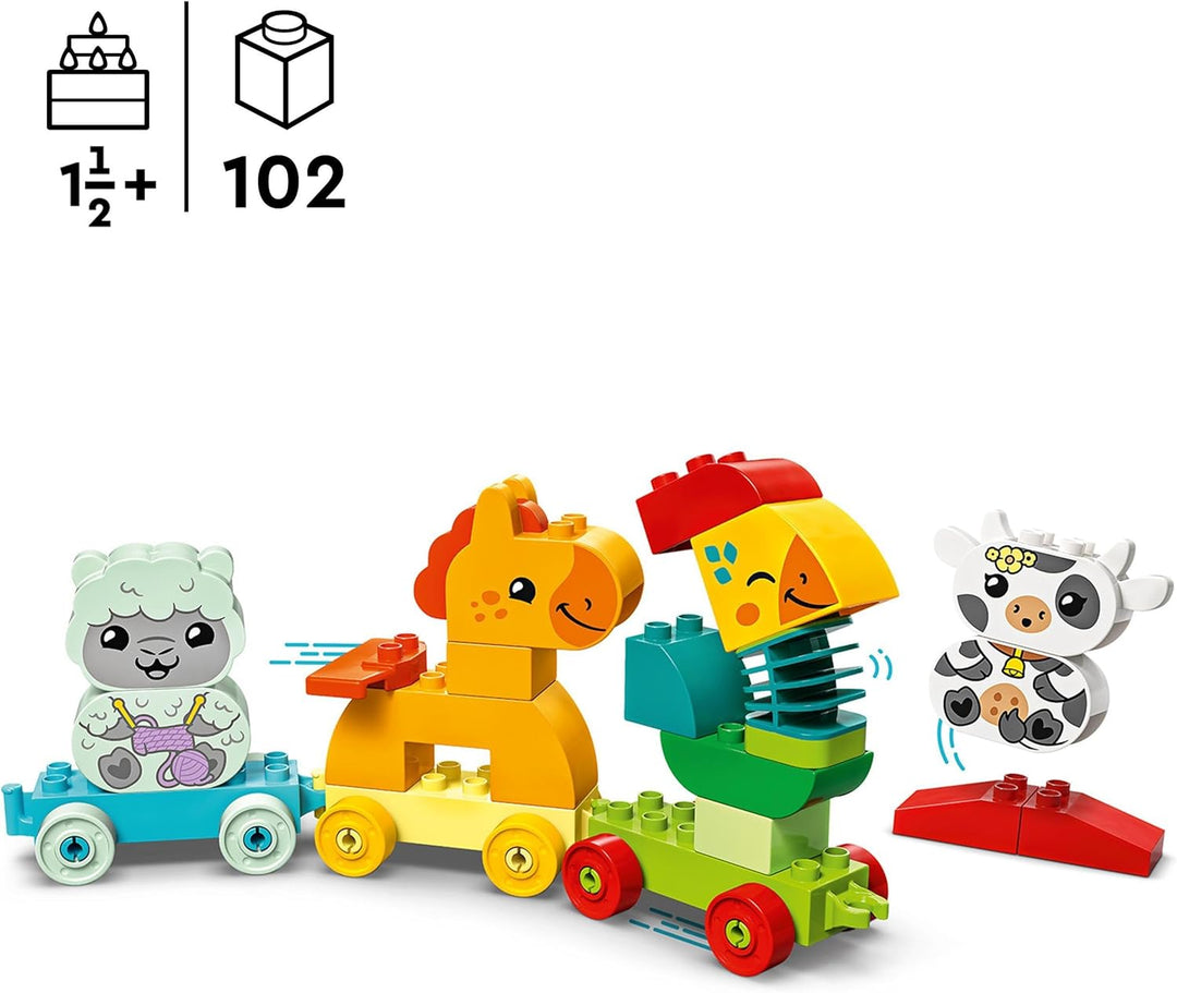 LEGO DUPLO Zahlenzug - Zählen Lernen, Zug Spielzeug & DUPLO Tierzug, Zug-Spielzeug mit Rädern, kreat