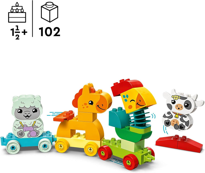 LEGO DUPLO Zahlenzug - Zählen Lernen, Zug Spielzeug & DUPLO Tierzug, Zug-Spielzeug mit Rädern, kreat