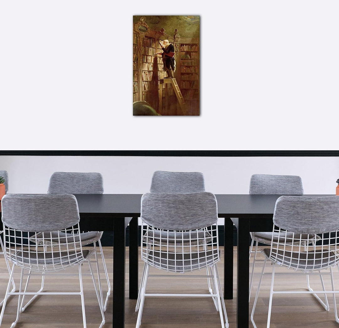 Printed Paintings Leinwand (60x80cm): Carl Spitzweg - Der Bücherwurm 60x80 cm, 60x80 cm