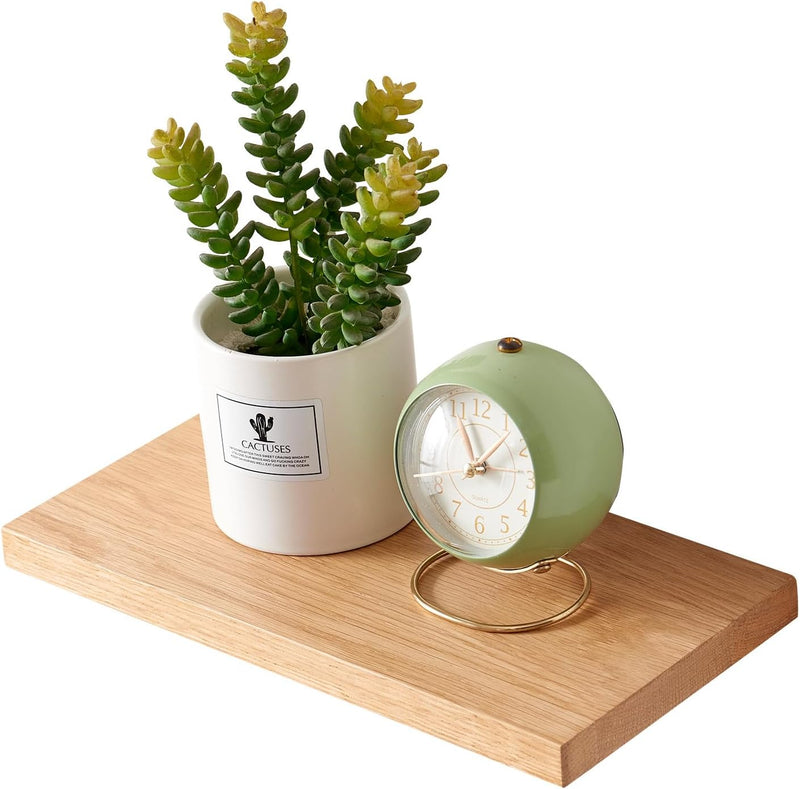 OAKERLAND Schweberegal aus Eiche Massiv, Klein Wandregal Holz 30cm Wandboard für Badezimmer, Schlafz
