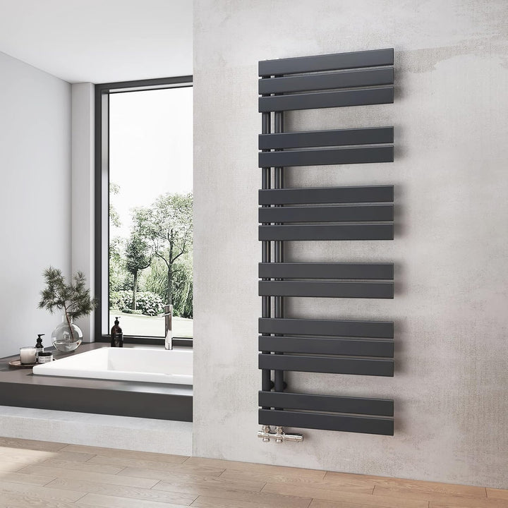 Heilmetz Badheizkörper Anthrazit Handtuchtrockner Heizung 500 x 1385 mm Bad Heizkörper Handtuchheizk