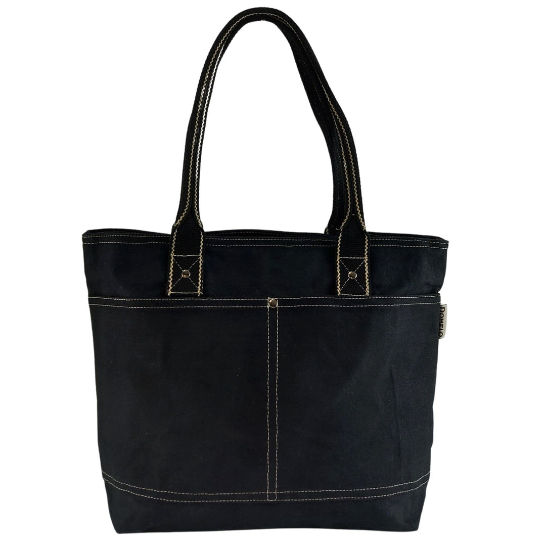 Domelo Damen Handtasche/Shopper. Vegane Schultertasche aus Canvas. Grosse schlichte Tote Tasche aus