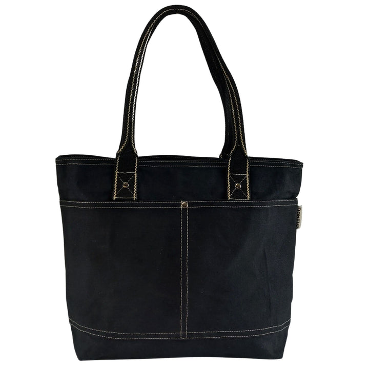 Domelo Damen Handtasche/Shopper. Vegane Schultertasche aus Canvas. Grosse schlichte Tote Tasche aus