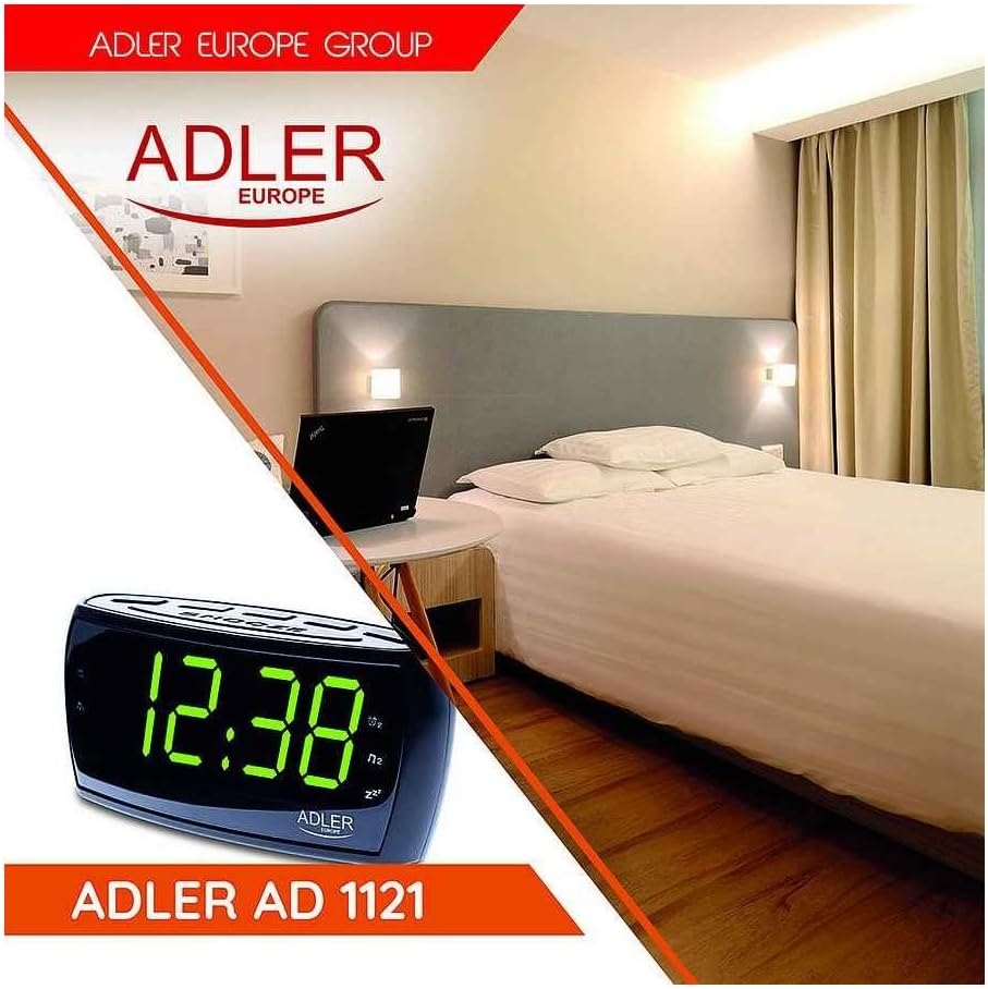 Radiowecker Uhrenradio Uhr Wecker AM/FM Radio Helligkeitsregler mit extra grossem Display Single, Si