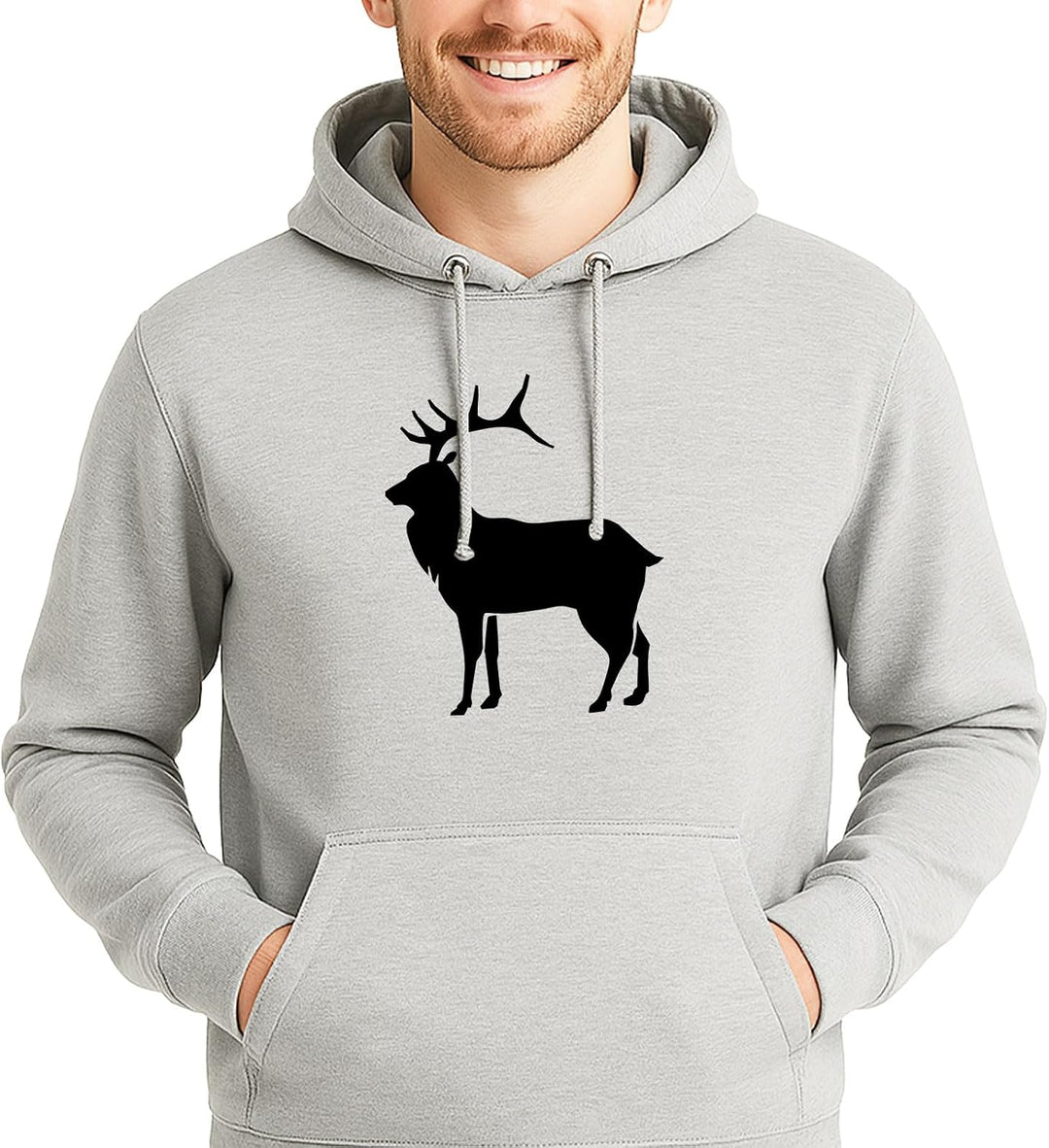 Huuraa Unisex Hoodie Hirsch Silhouette Pullover Vegan Grösse S-3XL mit Motiv für alle Tierfreunde Ge