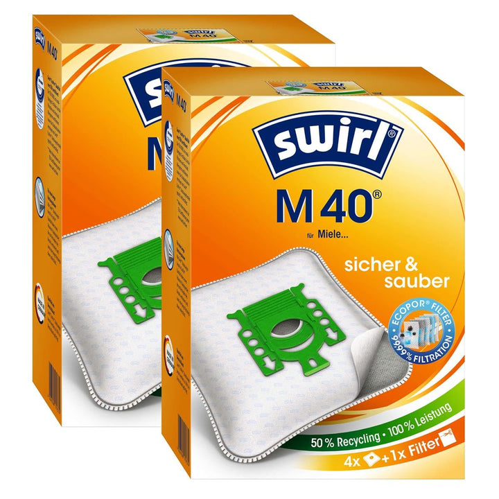 8 Original SWIRL M40 Staubsaugerbeutel für Miele Cat & Dog 5000