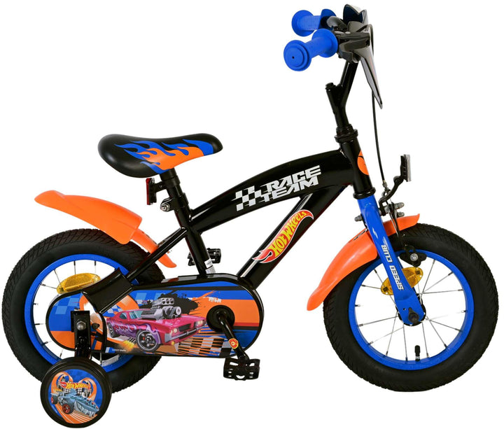 Volare Hot Wheels Kinderfahrrad - Jungen - 12 Zoll - Schwarz Orange Blau