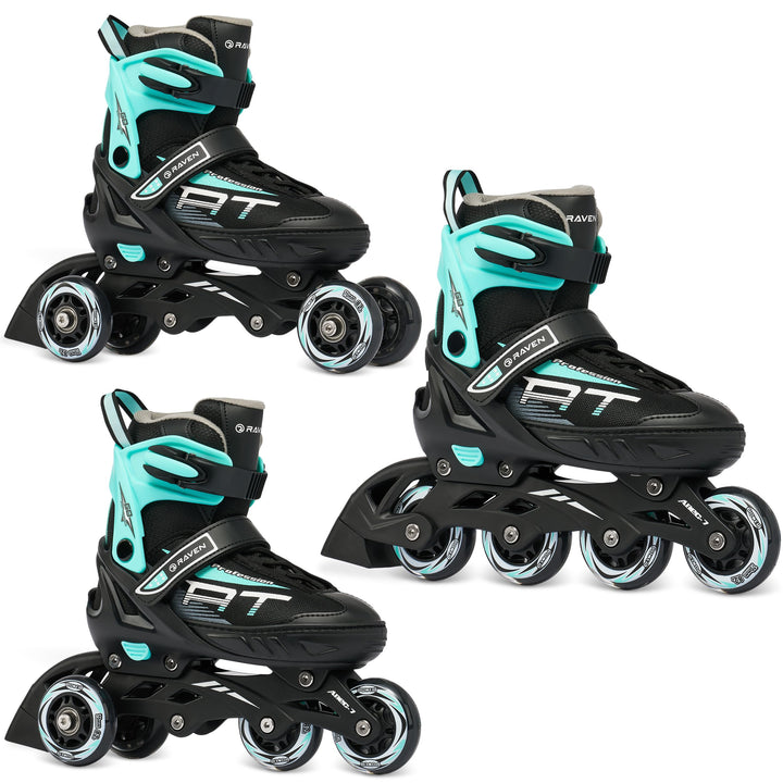 RAVEN Profession 3in1 Inlineskates Triskates Rollschuhe Inliner für Kinder und Erwachsene verstellba