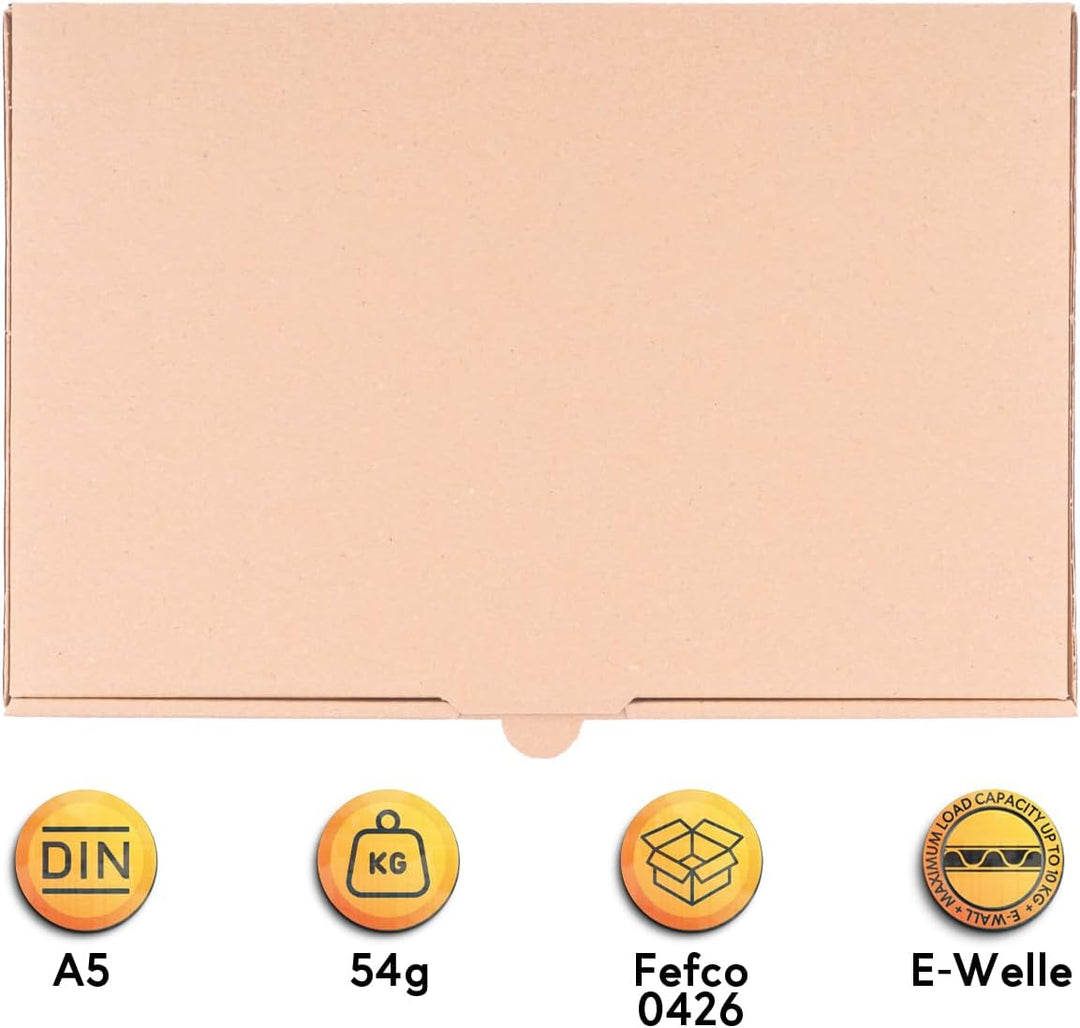 500 Maxibriefkartons Versandkartons Faltschachtel Faltkarton Maxibrief 240 x 160 x 45 mm, Braun, MB-